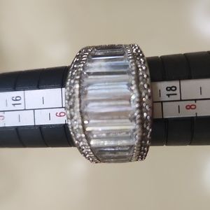 White baguettes crystal ring
